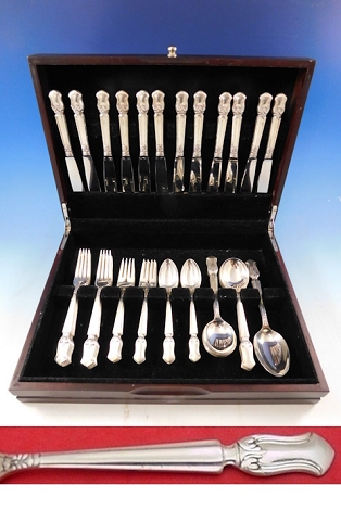 Duke of Windsor by Manchester Sterling Silver Flatware Set Service 62 pcs